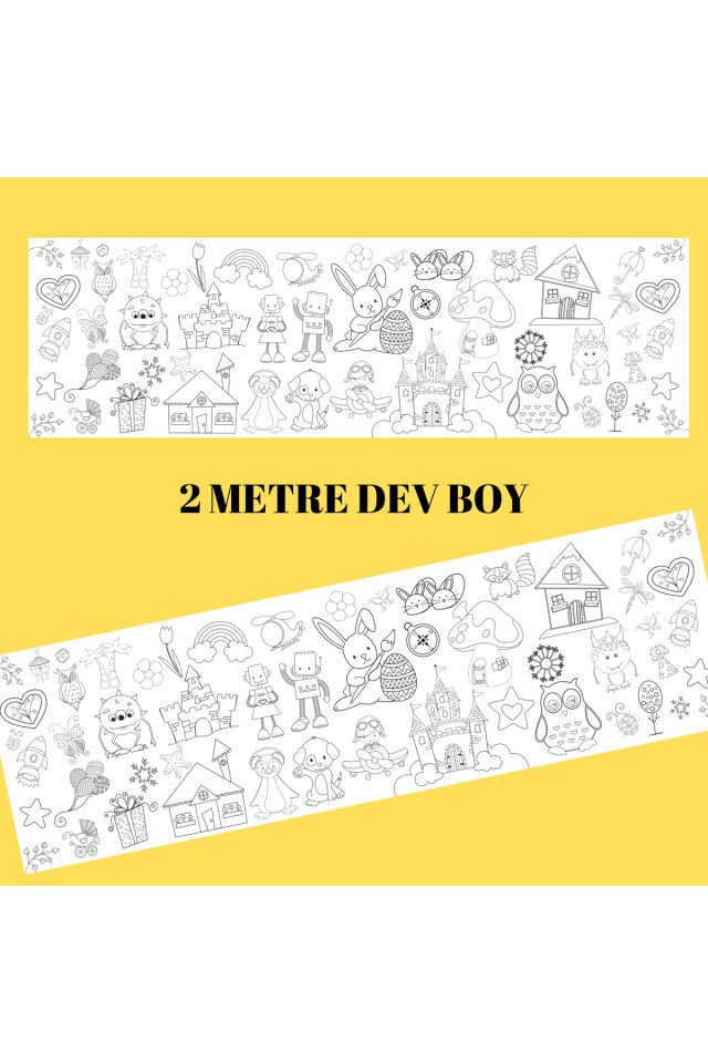 Dev Boy Bol Bol Boyama Etkinliği 2 Metre Karma Tema