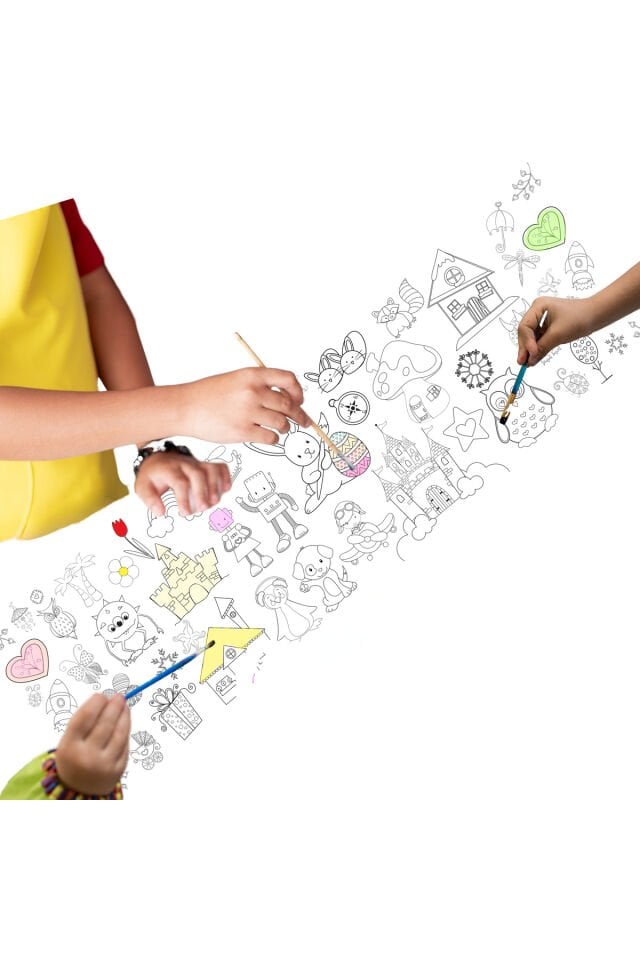 Dev Boy Bol Bol Boyama Etkinliği 2 Metre Karma Tema