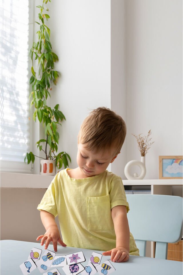 Ahşap Zeka Oyunu Eşleştirme Kartları Montessori Oyuncak