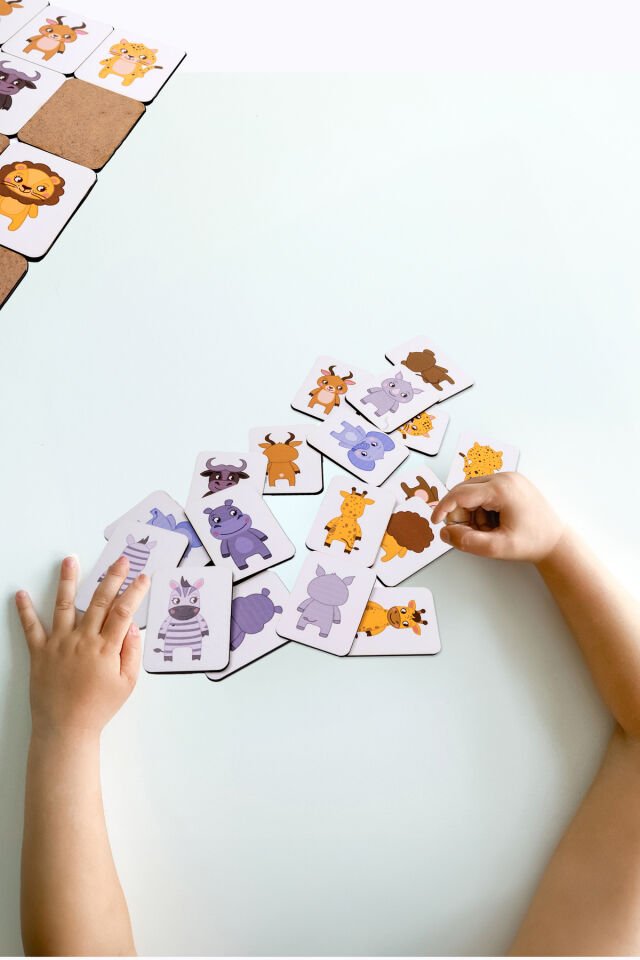 Ahşap İlişki Kurma Zeka Oyunu Orman Hayvanları Eşleştirme Oyunu