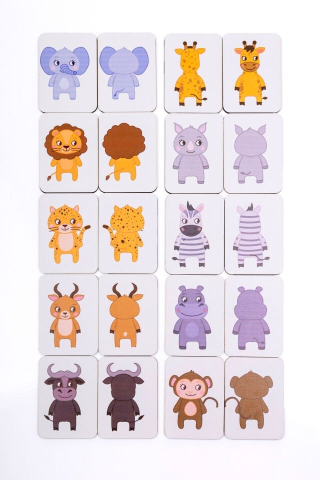 Ahşap İlişki Kurma Zeka Oyunu Orman Hayvanları Eşleştirme Oyunu