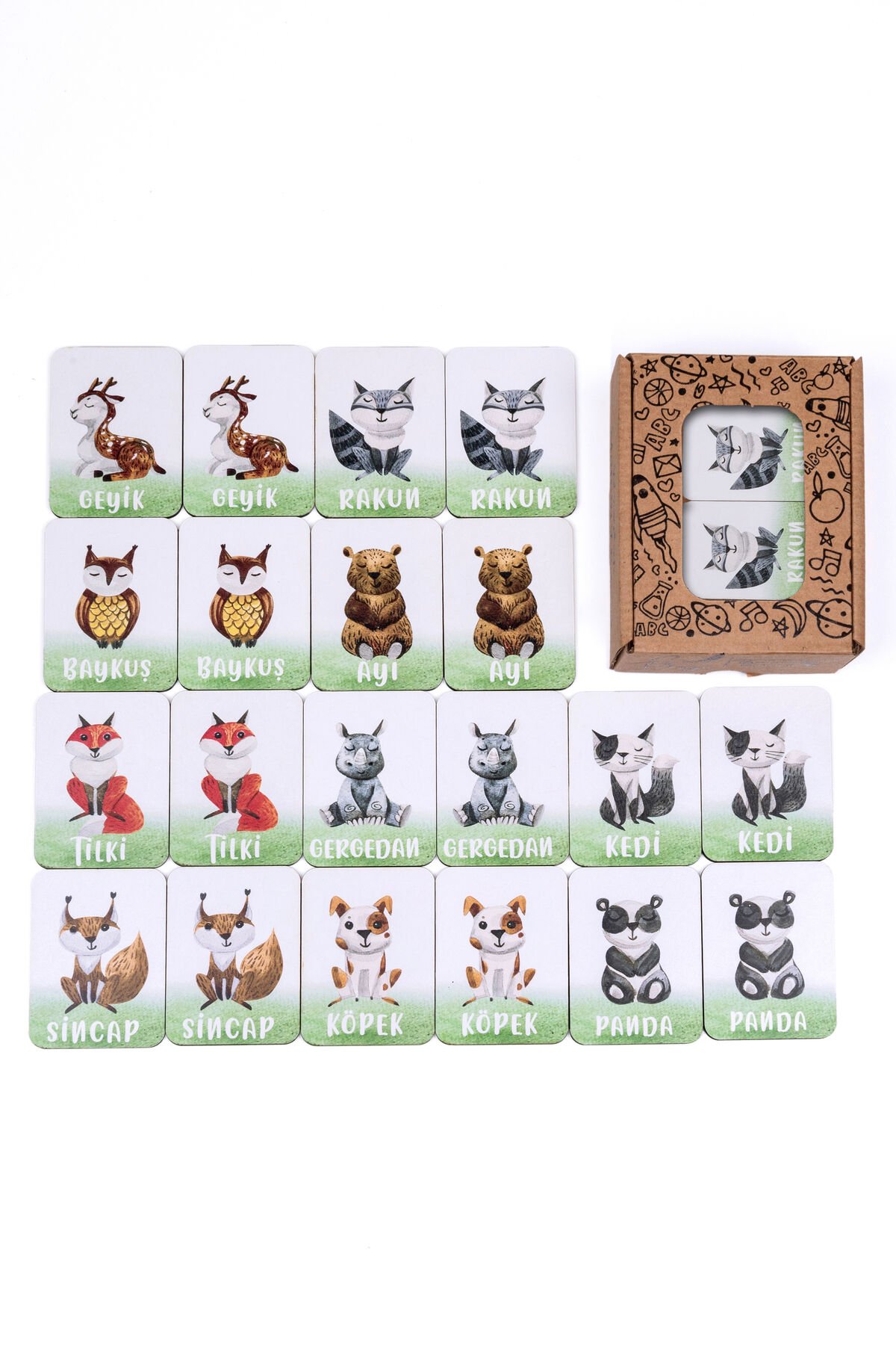 Ahşap Hayvan Eşleştirme Kartları ile Hayvanları Öğreniyorum Doğanın Renkli Dünyasını Keşfedin