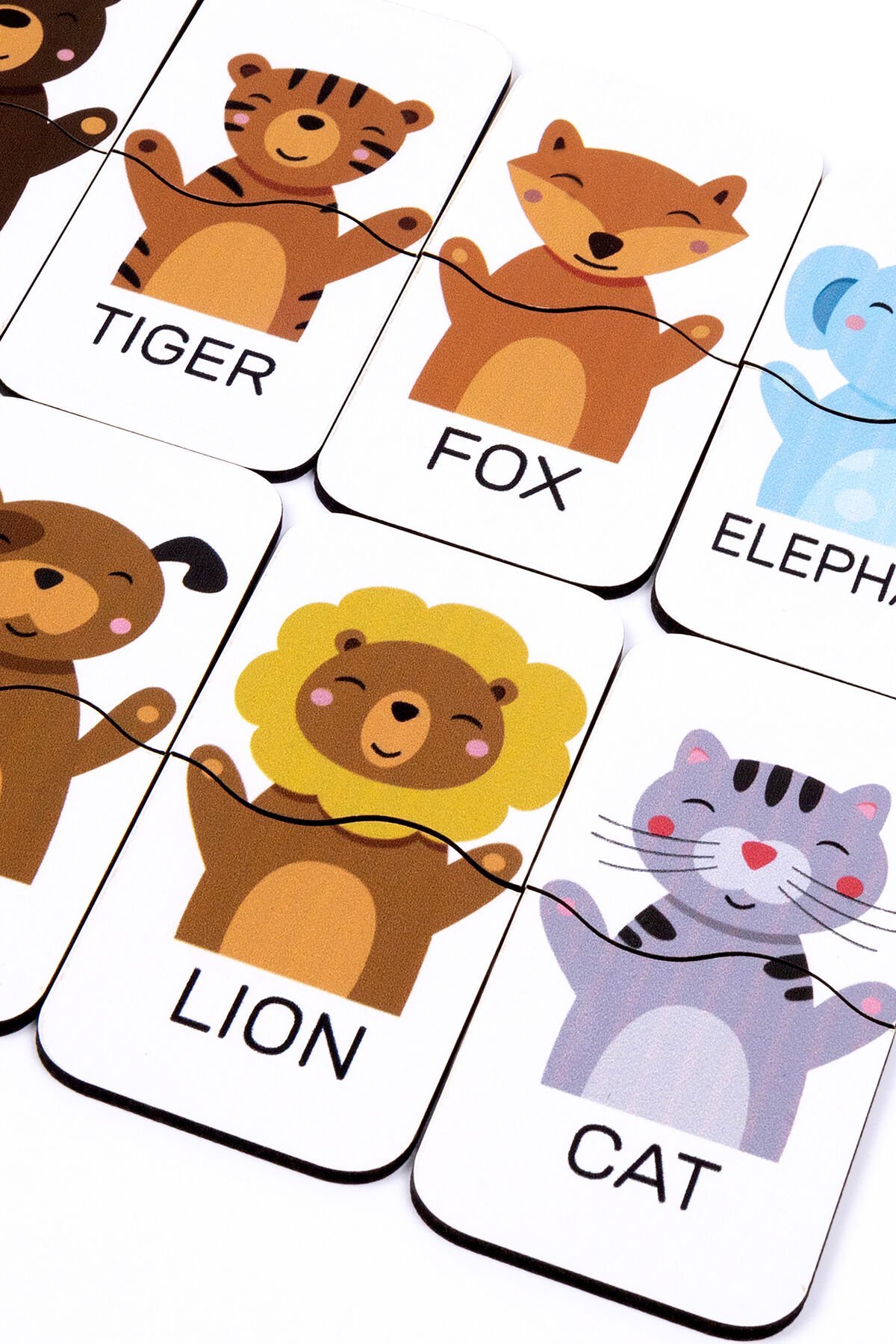 Erken Yaş İngilizce Öğrenimi İçin Şirin Hayvan Puzzle Seti