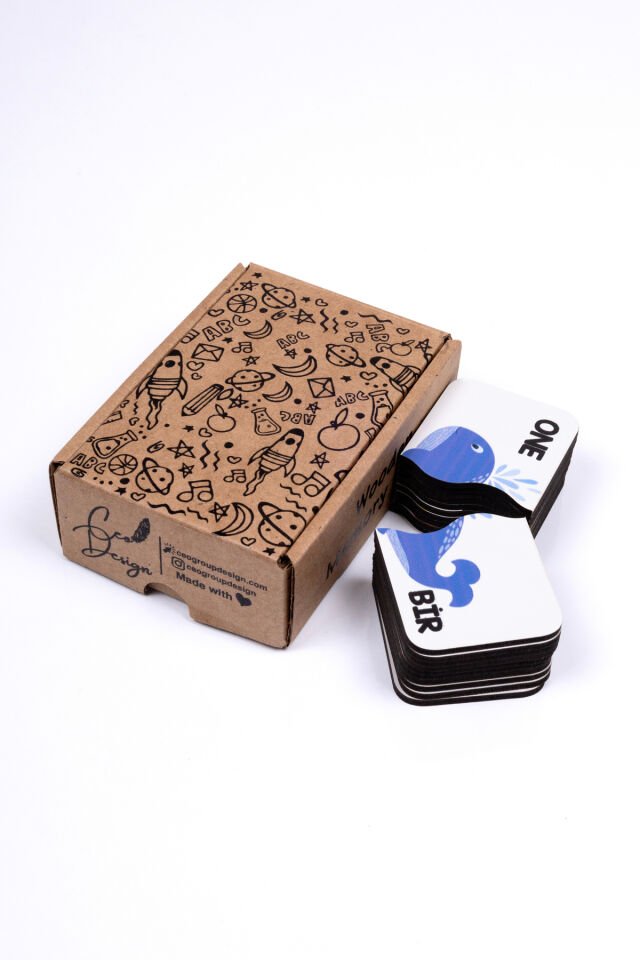 Erken Yaş İngilizce Sayı Öğrenimi İçin Ahşap Puzzle Seti