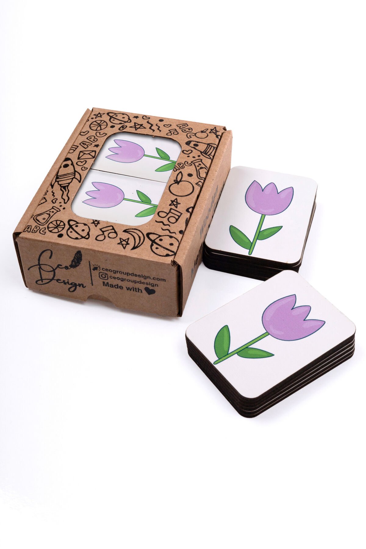 Çiçeklerin Renkli Dünyası Ahşap Eşleştirme Kartları Anaokulu ve Kreşler