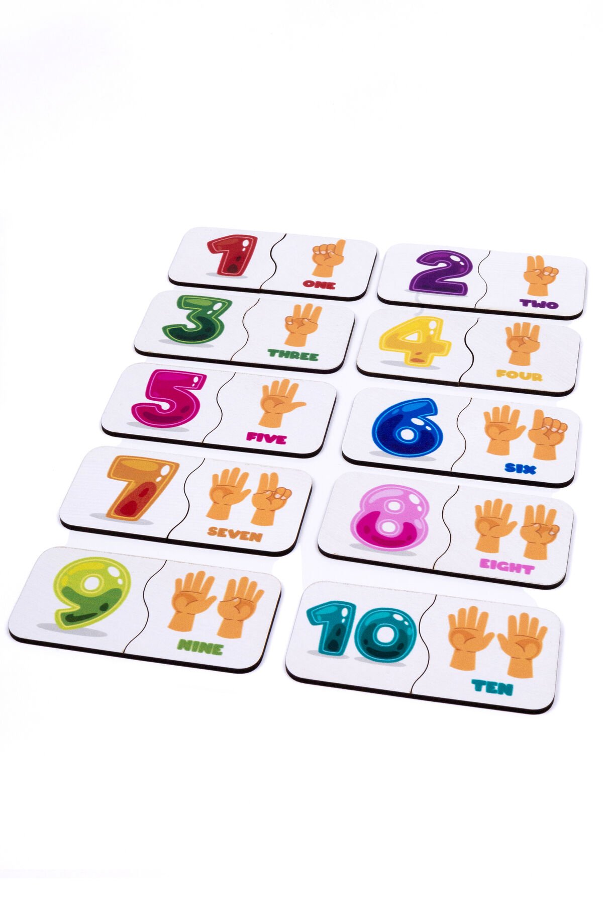 Erken İngilizce ve Sayı Öğretimi İçin Ahşap İkili Puzzle Seti