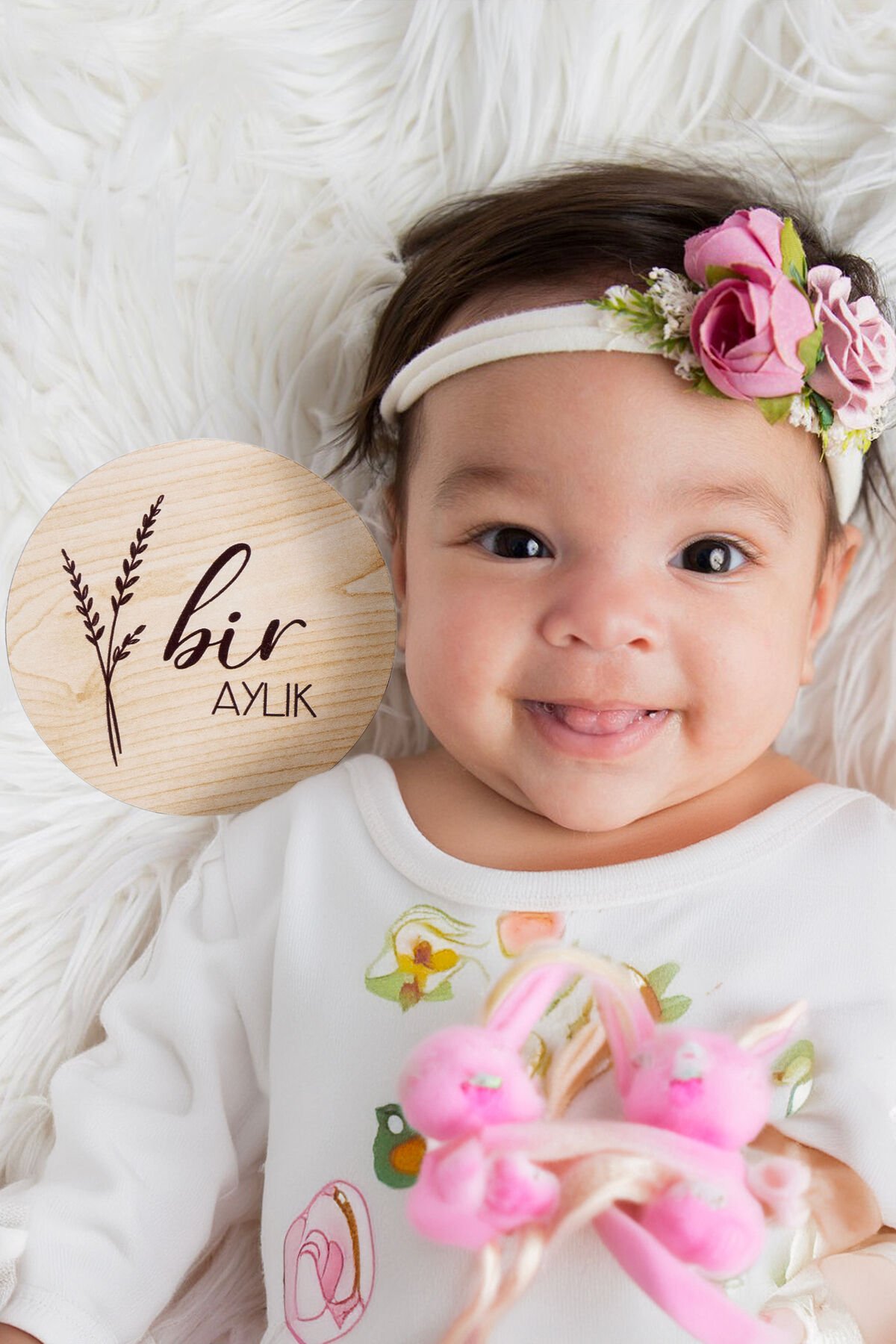 Bebek Fotoğraf Çekim Kartları Ahşap Anı Diskleri
