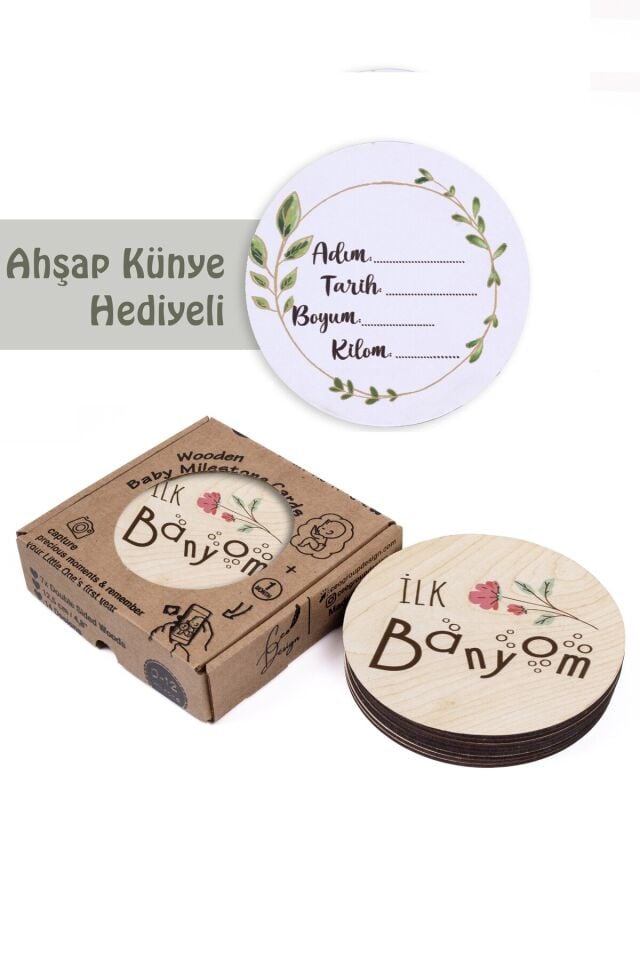 Bebek İlklerim Seti Fotoğraf Anı Diskleri Ahşap