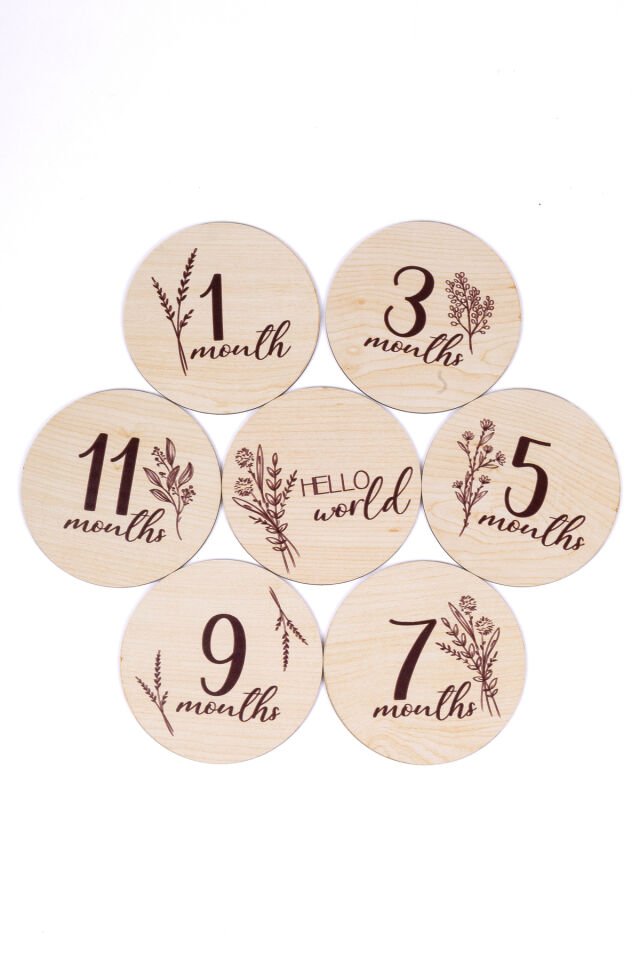 Ahşap Anı Kartları Fotoğraf Çekimi ingilizce Bebek Hediyesi