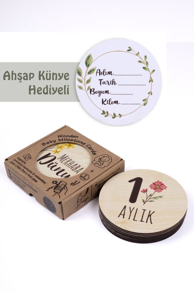 Ahşap Anı Diskleri Bebek Fotoğraf Çekim Kartları