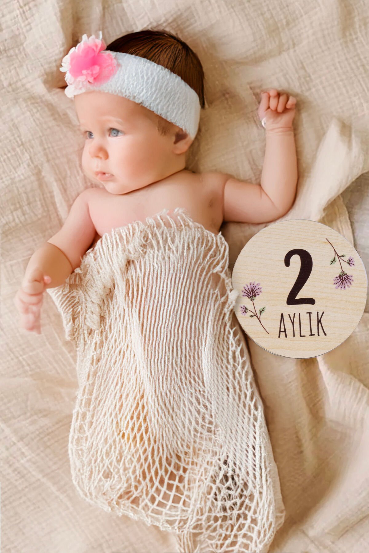 Ahşap Anı Diskleri Bebek Fotoğraf Çekim Kartları