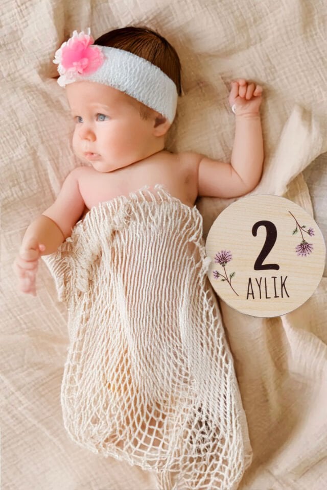 Ahşap Anı Diskleri Bebek Fotoğraf Çekim Kartları