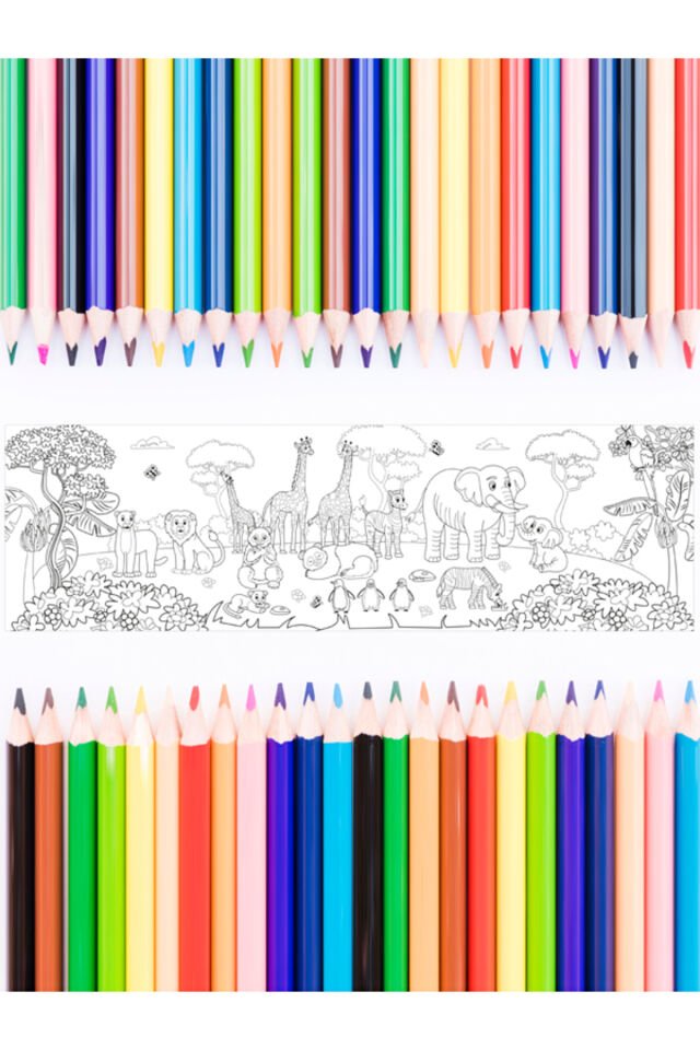 Vahşi Yaşam Temalı Dev Boyama Kağıdı Çocuklar Anaokulu Ve Kreşler