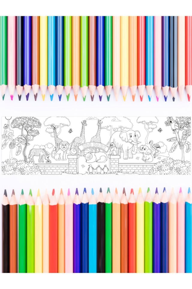 2 Metre Dev Boyama Kağıdı Hayvanat Bahçesi Temalı Anaokulu ve Kreşler İçin Aktivite Ürünü