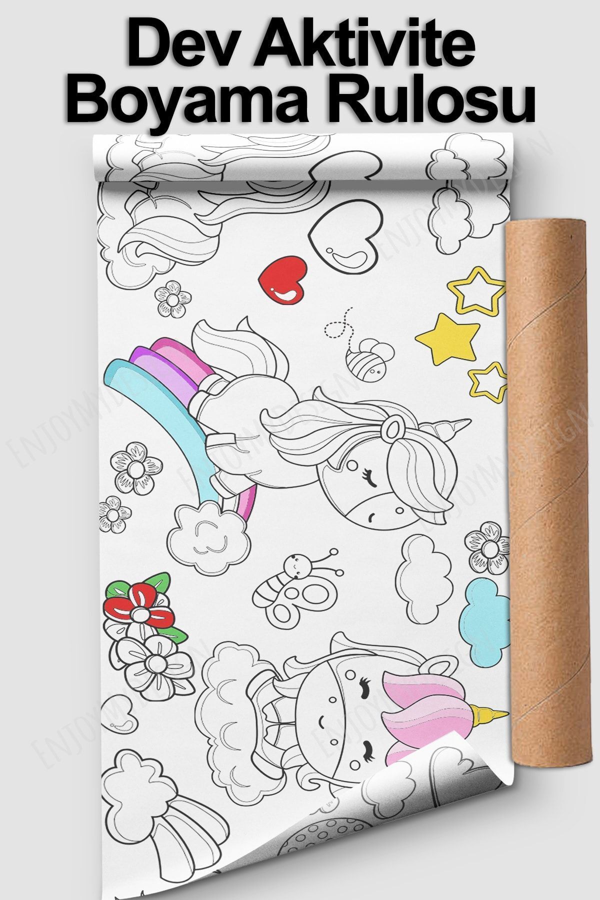 Boya Rulo Aktivite Kağıt Boyama Kağıdı 2.5 Metre Rulo - Bebek ve Çocuk için Eğitici Boyama Kağıdı