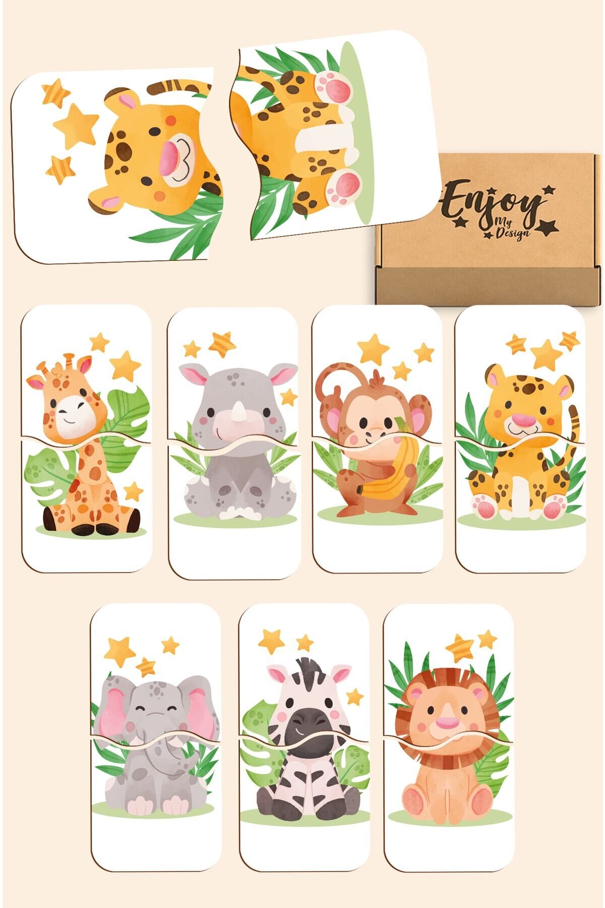 Bebek Puzzle Eşleştirme Oyunu Sevimli Hayvanlar Ahşap Eğitici Oyuncak Beceri Zeka Geliştirme Oyunu