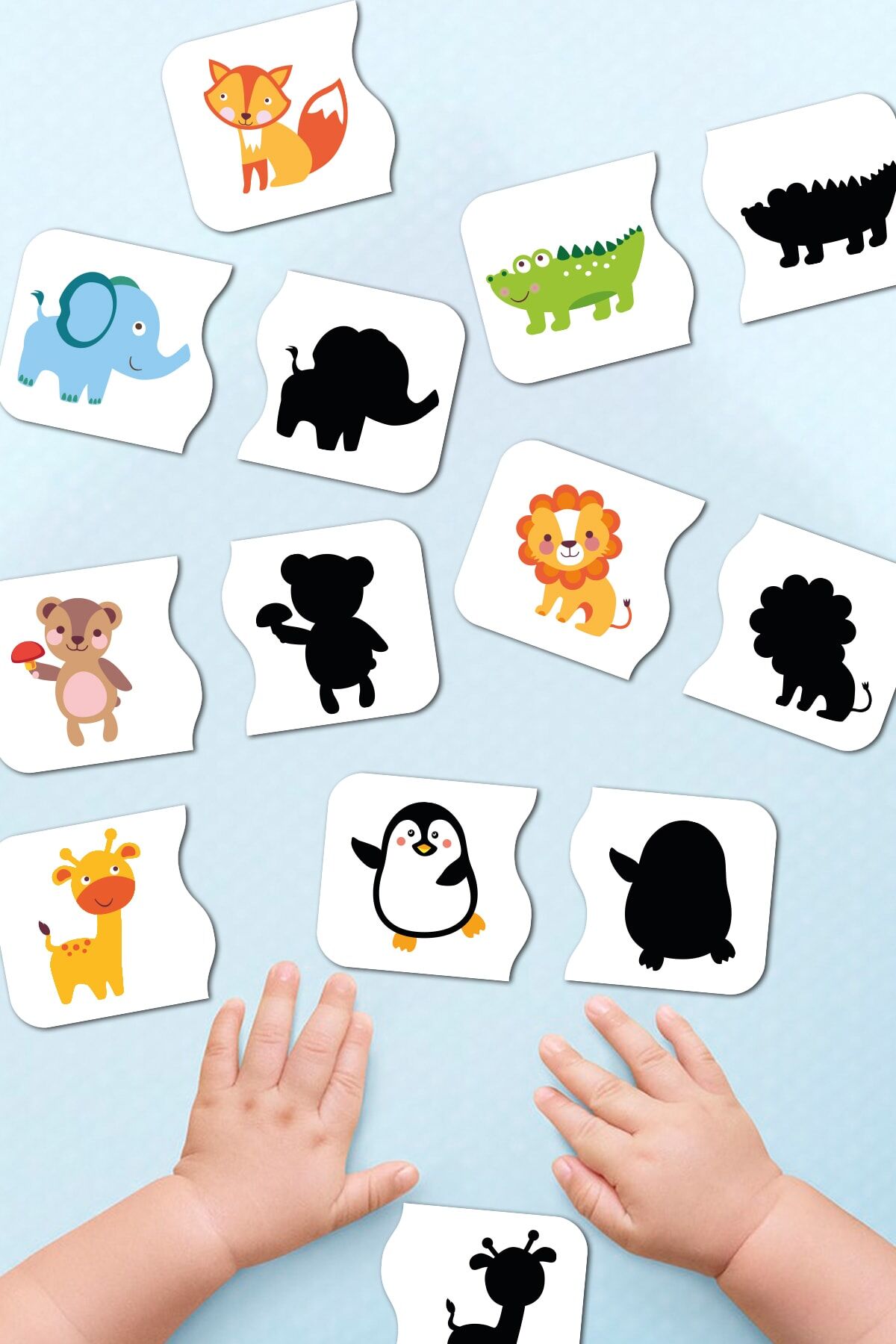 Gölgemi Bul Ahşap Iki Parçalı Eşleştirme Oyunu Okul Öncesi Puzzle Bebek Eğitici Oyuncak