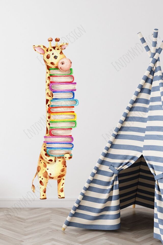 Çocuk Kitapları Duvar Sticker Çocuk Kitaplığı Renkli Sticker Dekor Kreş Ve Anaokulu Duvar Kağıdı