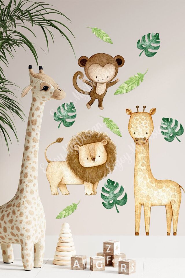 Çocuk Ve Bebek Odası Duvar Sticker Yapışkanlı Dekoratif Sticker Duvar Kağıdı