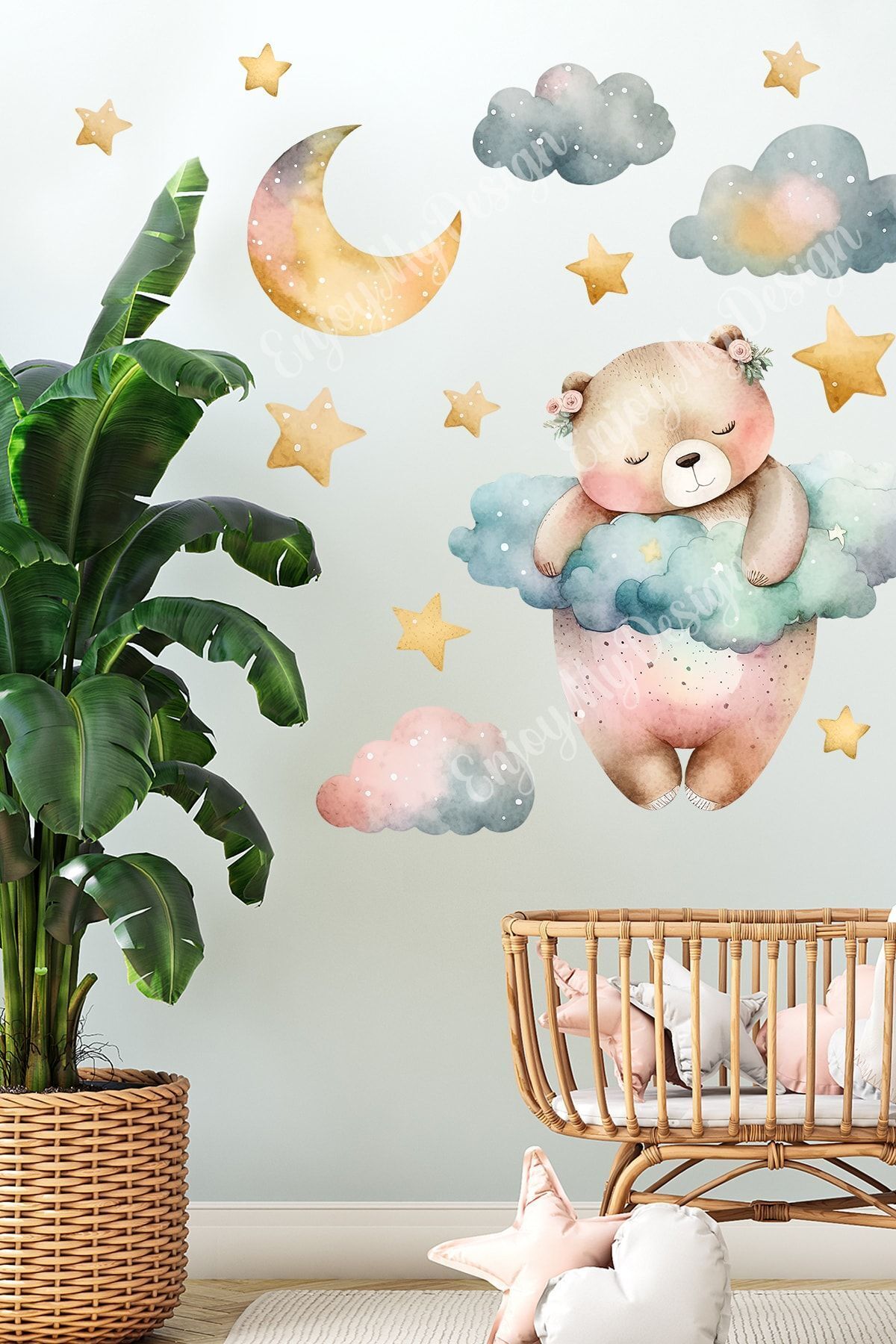 Çocuk Ve Bebek Odası Duvar Sticker Yapışkanlı Dekoratif Sticker Duvar Kağıdı