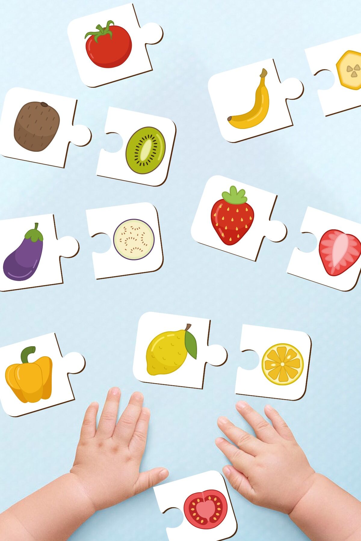 Ahşap Ilişki Kurma Iki Parçalı Puzzle Eşleştirme Oyunu Okul Öncesi Bebek Eğitici Oyuncak