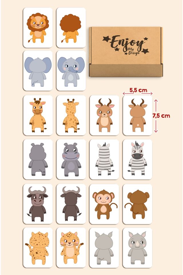 Ilişki Kurmayı Öğreniyorum Eşleştirme Oyunu Hafıza Kartı Ahşap Eğitici Oyuncak