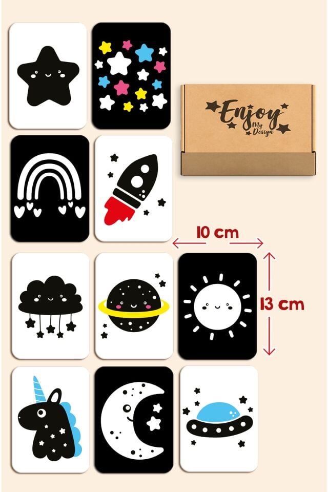 Ahşap Eğitici Kartlar Bebek Erken Eğitim Zeka Kartı Bebek Görsel Uyarım Kartları Visual Stimulation