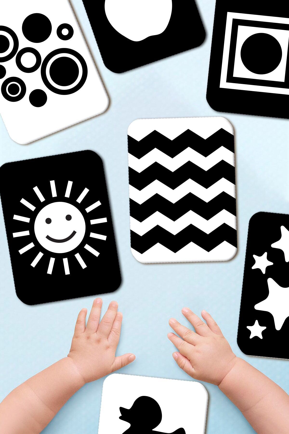 Ahşap Eğitici Kartlar 0-3 Ay Erken Eğitim Zeka Kartı Bebek Görsel Uyarım Kartları Visual Stimulation