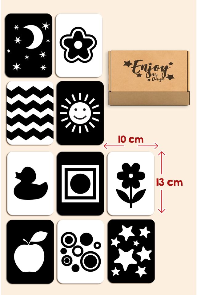 Ahşap Eğitici Kartlar 0-3 Ay Erken Eğitim Zeka Kartı Bebek Görsel Uyarım Kartları Visual Stimulation