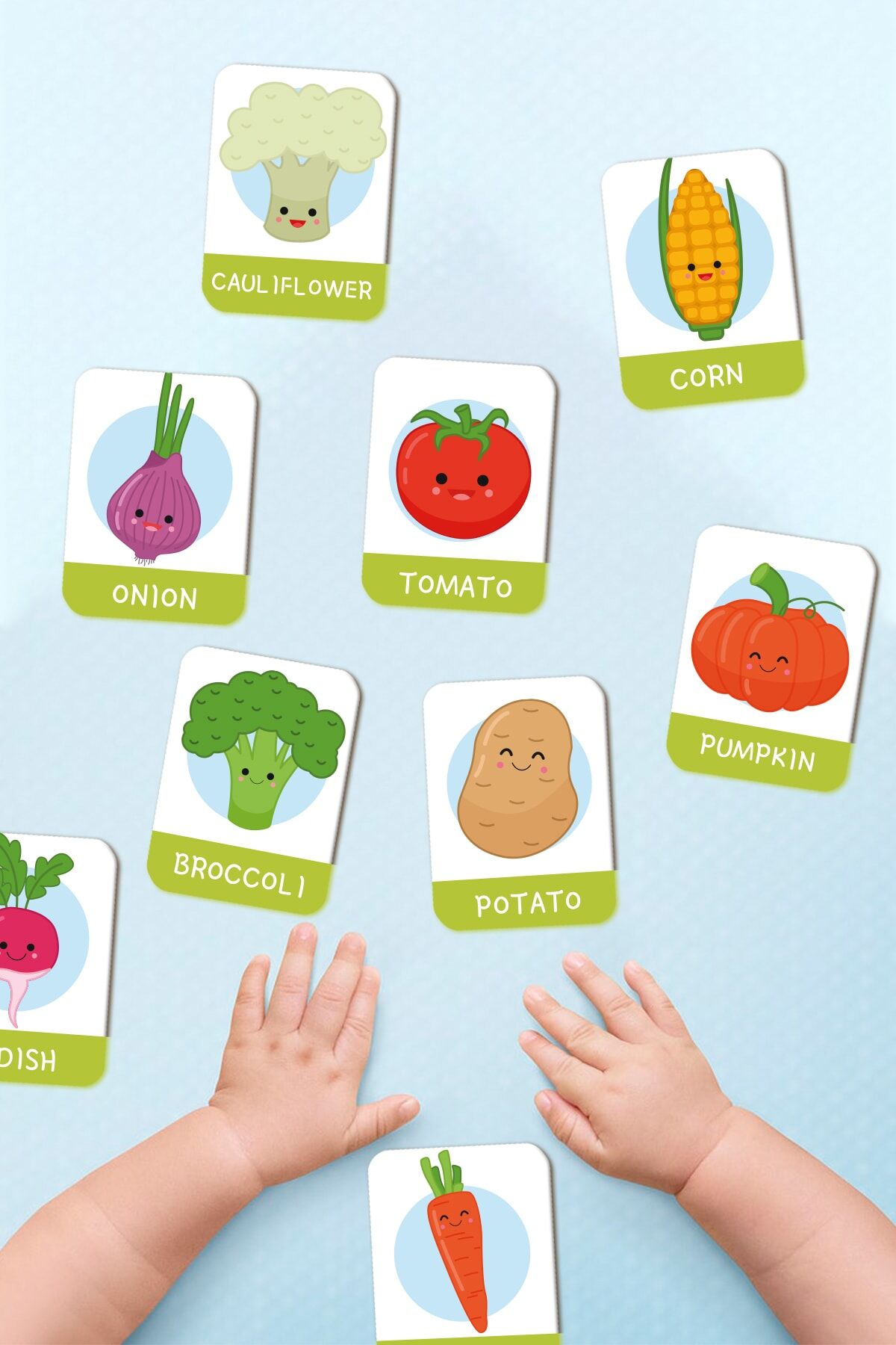 Ahşap Eğitici Kartlar Sebzeleri Öğreniyorum Ingilizce Öğrenme Kartları Flash Cards