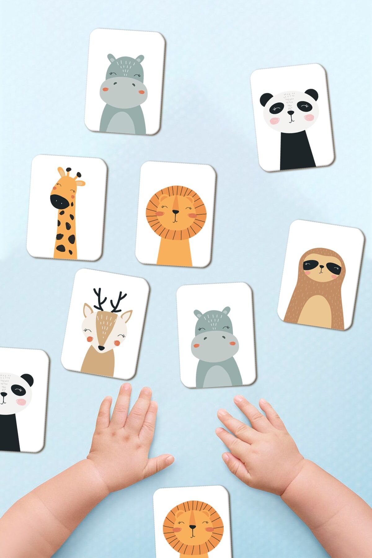 Ahşap Zeka Kartları Eşleştirme Oyunu Hafıza Kartı Ahşap Eğitici Puzzle Oyuncak