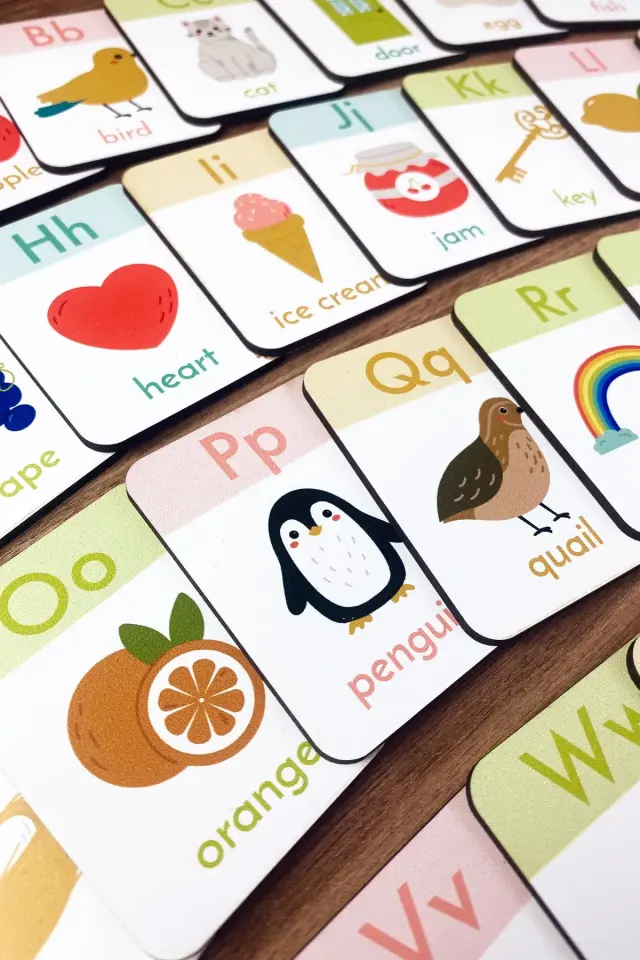 Ahşap Ingilizce Alfabe Kartları - Alfabe Ingilizce Eğitim Seti - Anaokulu Kreş, Okul Öncesi Eğitim