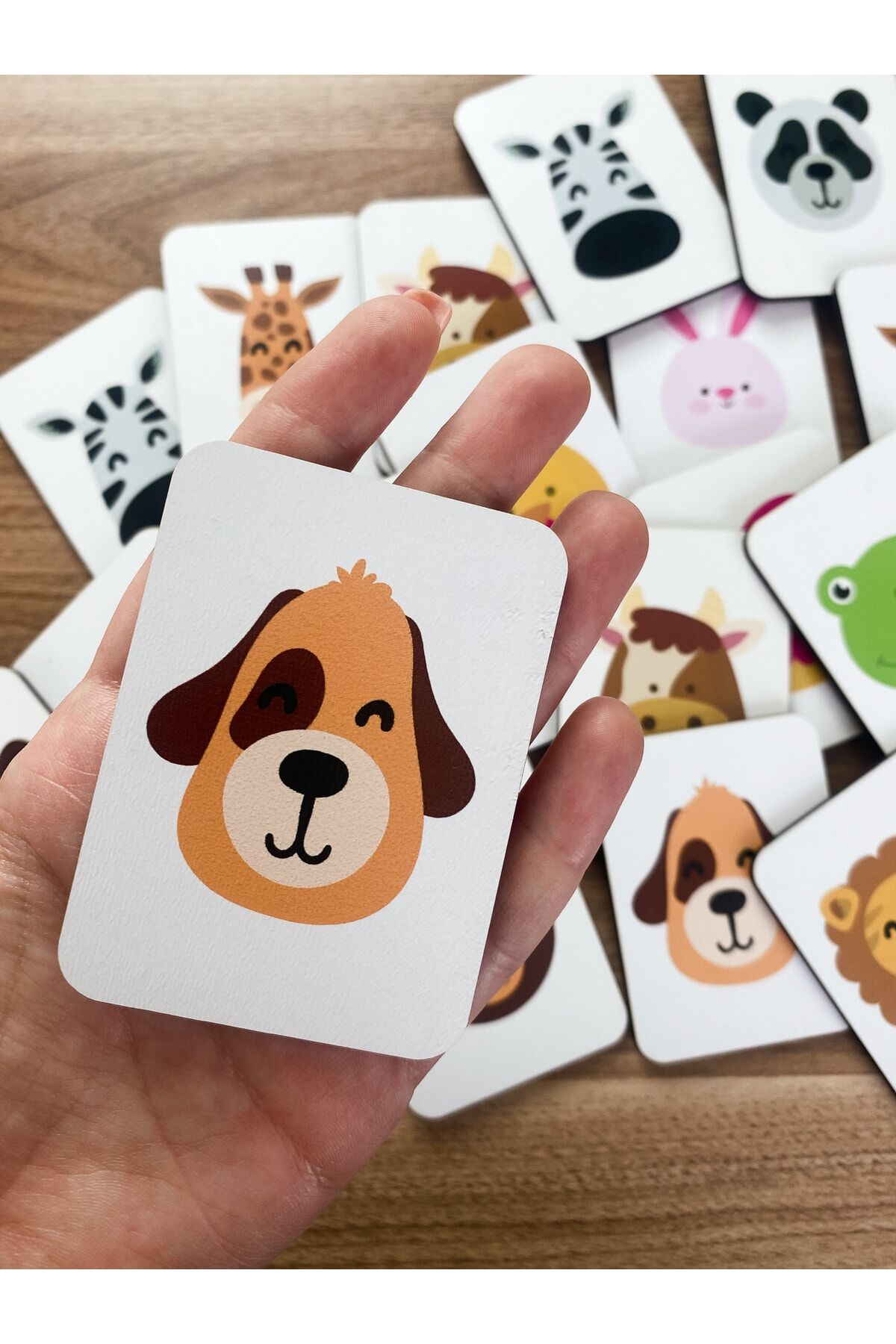 Ahşap Hafıza Oyunu Bebek Ve Okul Öncesi Eğitici Montessori Oyuncak - Kreş Zeka Kartları Memory Game