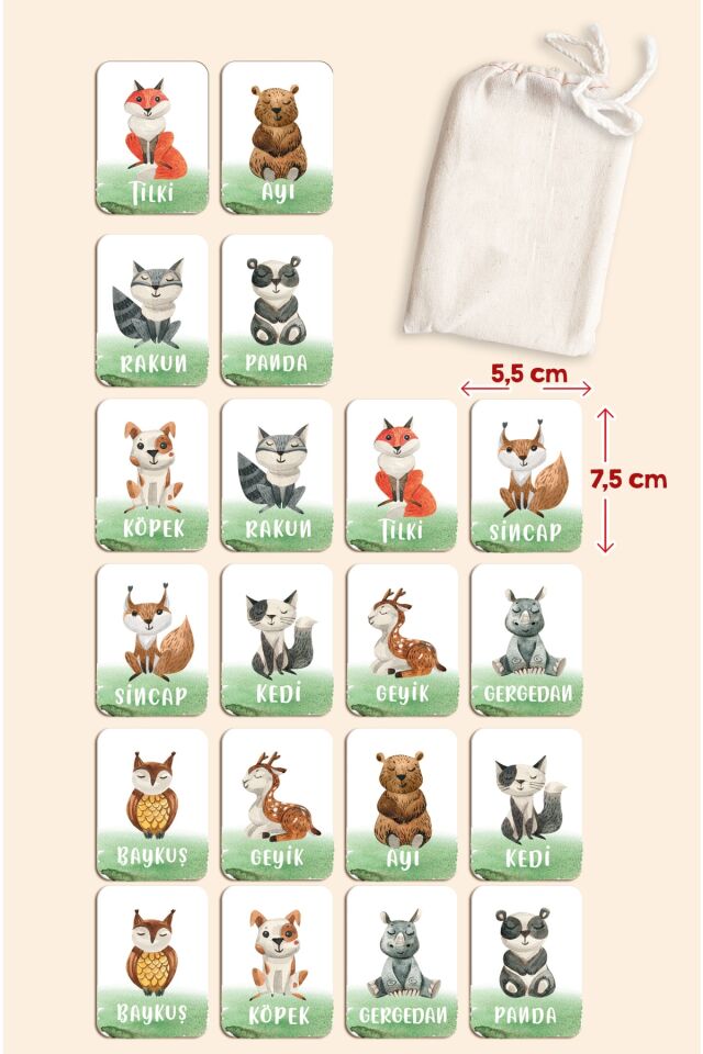 Eğitici Zeka Kartları Eşleştirme Oyunu 3lü Set Gezegenler Hayvanlar Sayılar Ahşap Eğitici Oyun