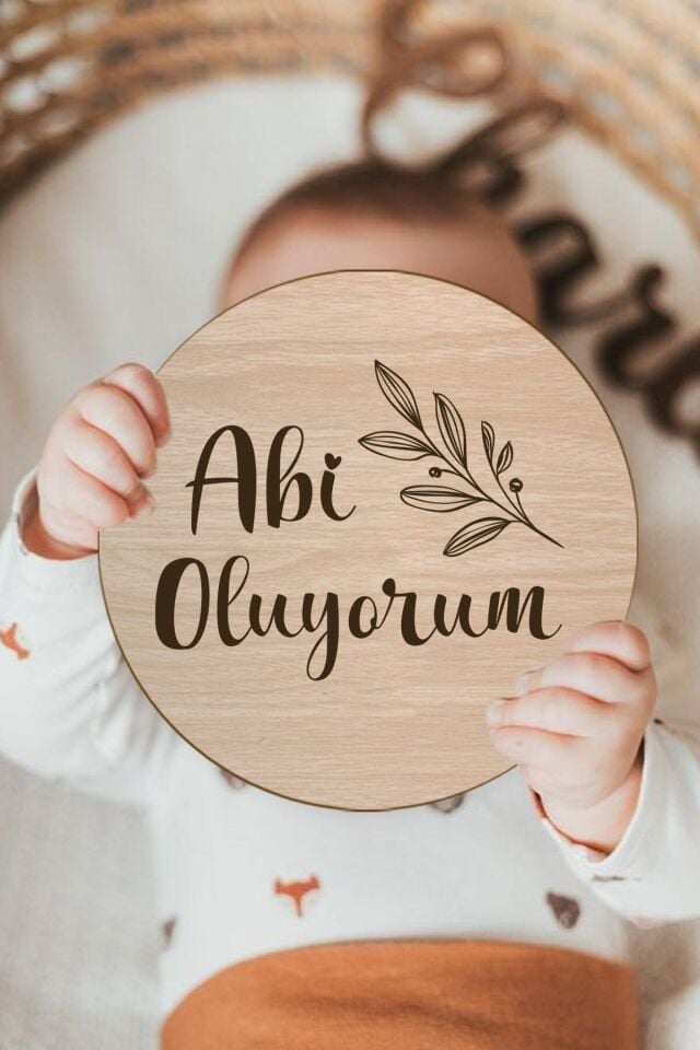 Abi Oluyorum Bebek Fotoğraf Çekimi Kartı Yenidoğan Fotoğrafı 16.5cm Bebek Anı Kartı