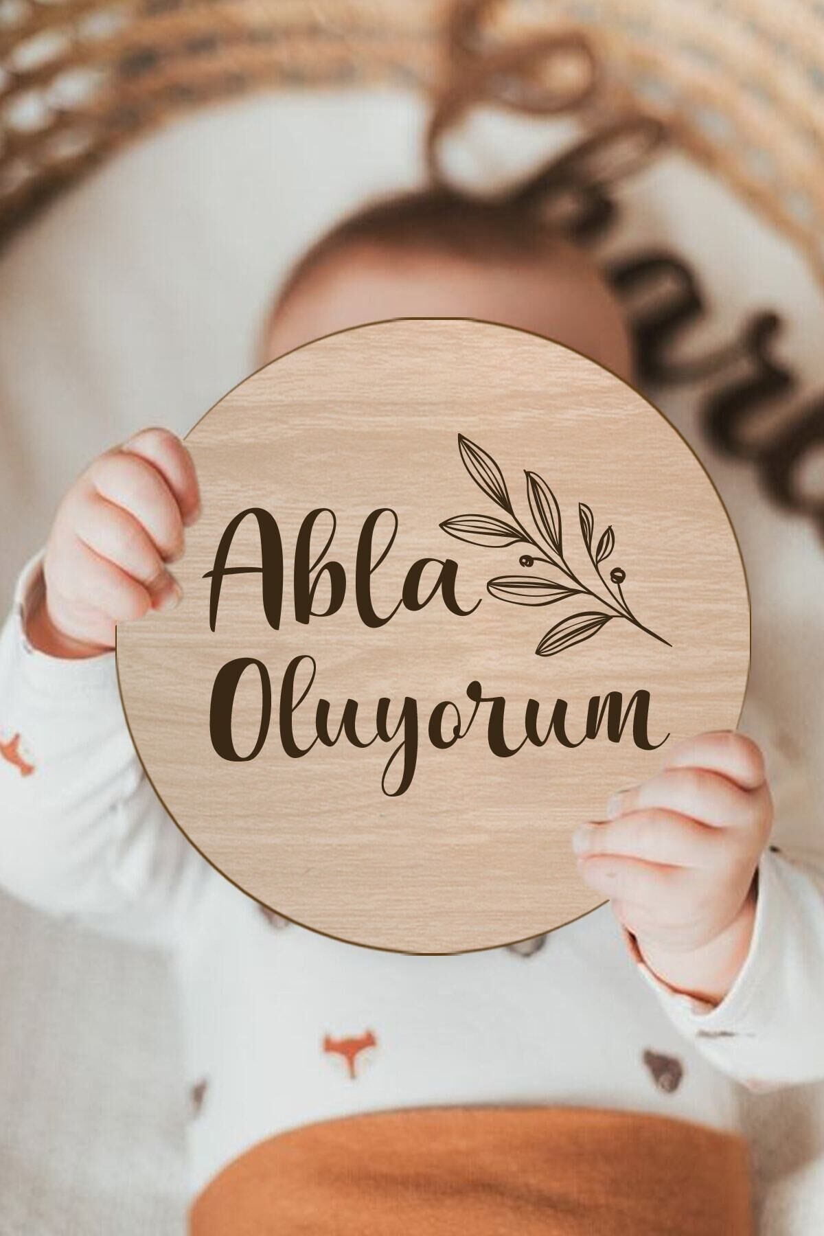 Abla Oluyorum Bebek Fotoğraf Çekimi Kartı Yenidoğan Fotoğrafı 16.5cm Bebek Anı Kartı