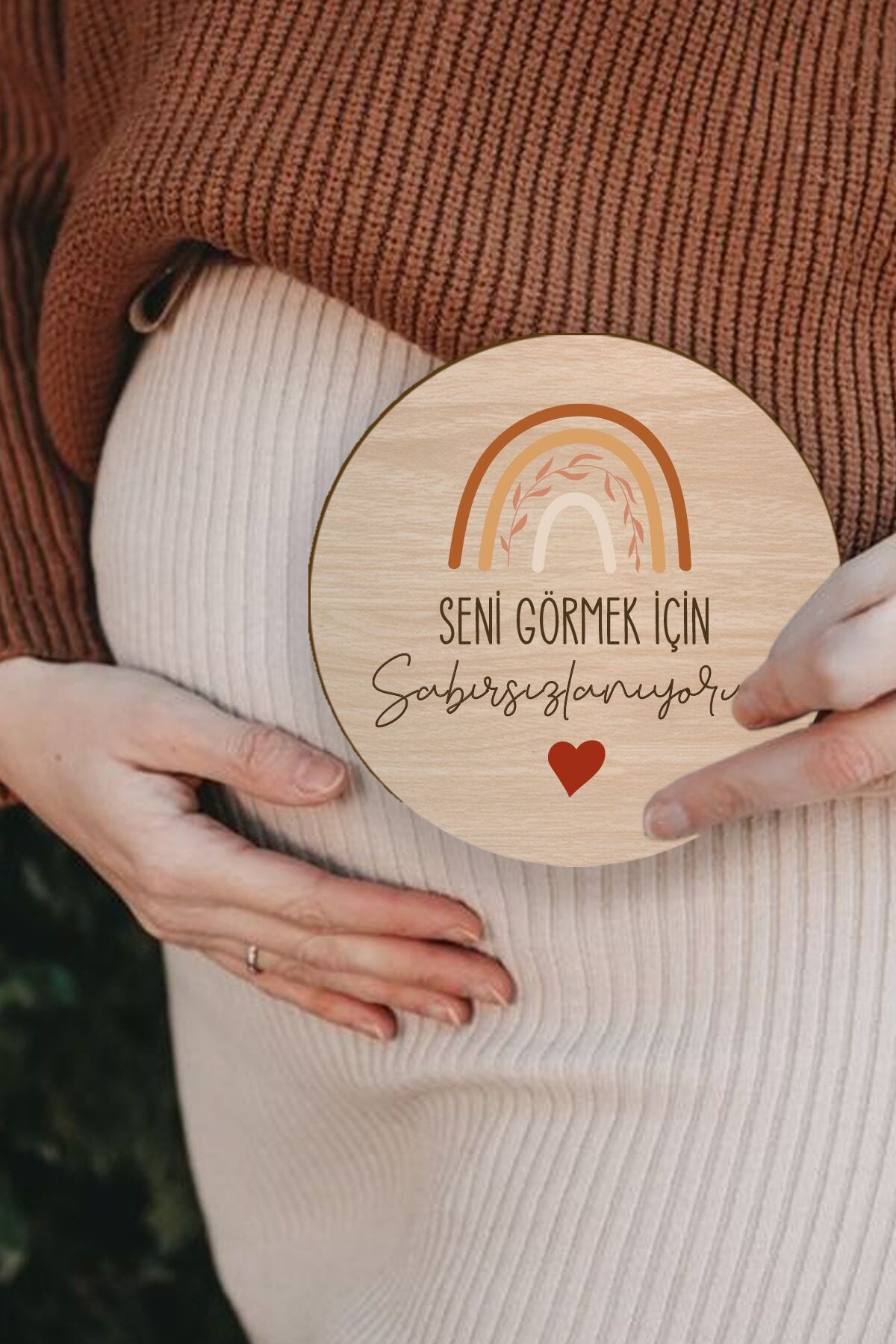 Hamile Fotoğraf Çekimi Anı Kartı Seni Görmek İçin Sabırsızlanıyoruz 16.5cm