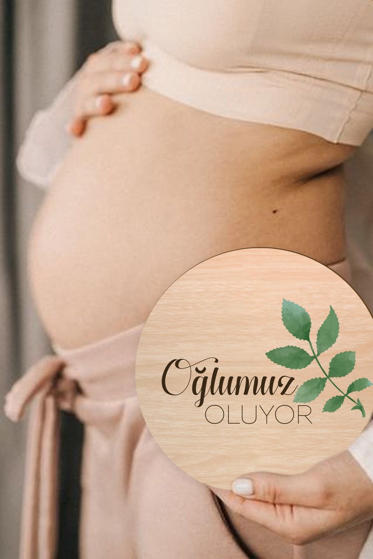 Oğlumuz Oluyor Hamile Fotoğraf Çekimi Anı Kartı Gebelik Fotoğrafı 16.5cm Bebek Anı Kartı