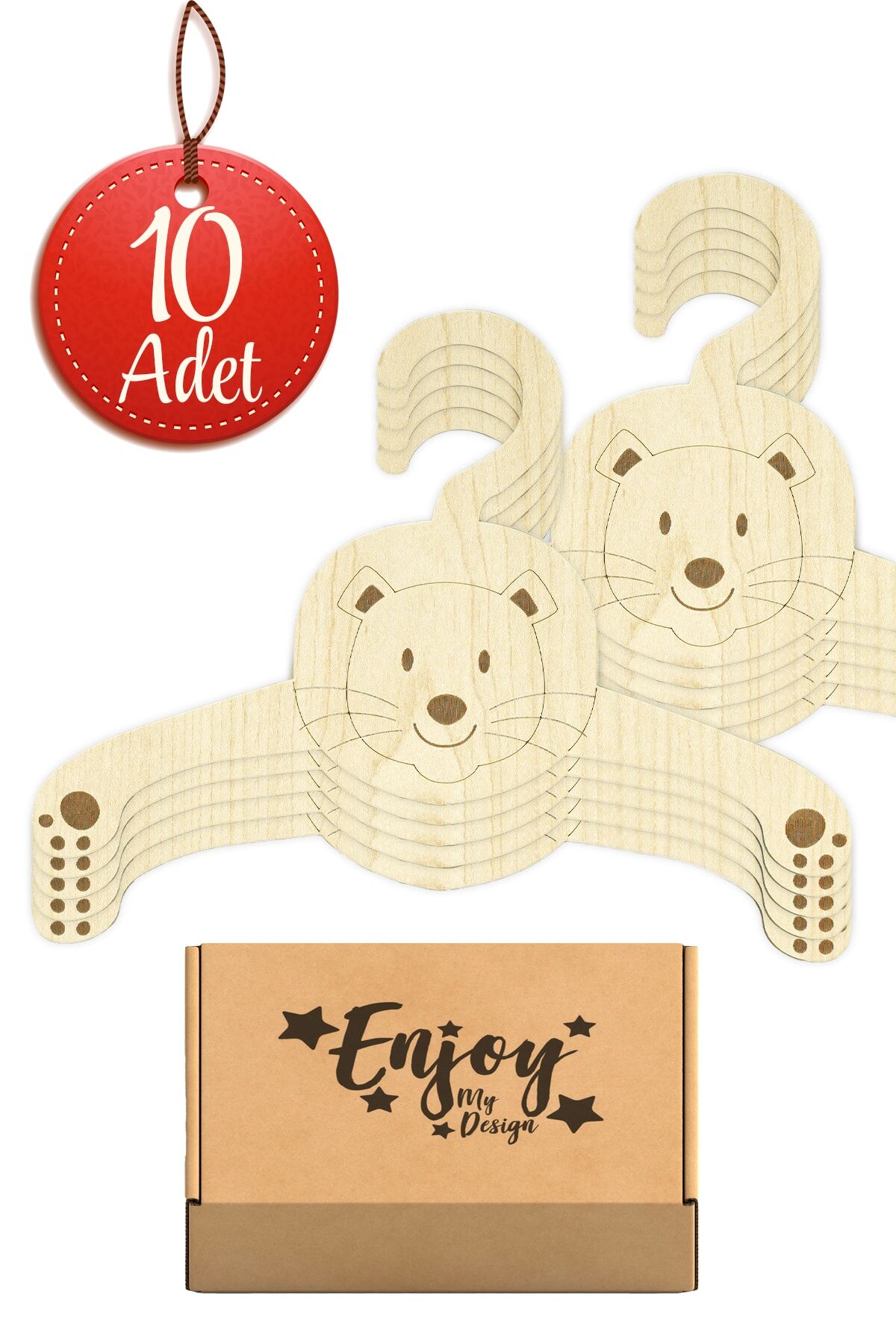 Aslan Elbise Askısı 10'lu Set Çocuk Giysi Askısı