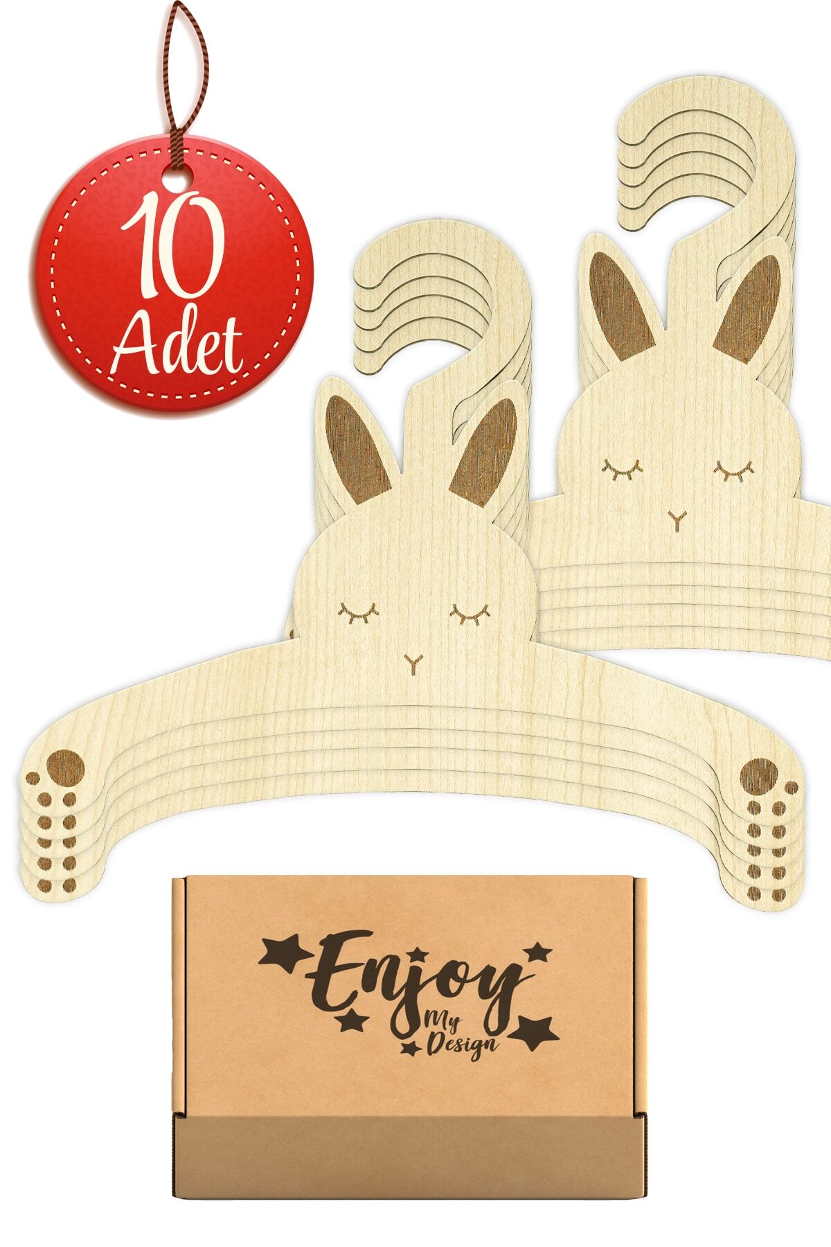 Tavşan Bebek Askısı Ahşap Bebek Odası 10lu