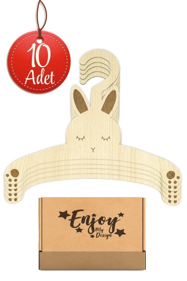 Tavşan Bebek Askısı Ahşap Bebek Odası 10lu