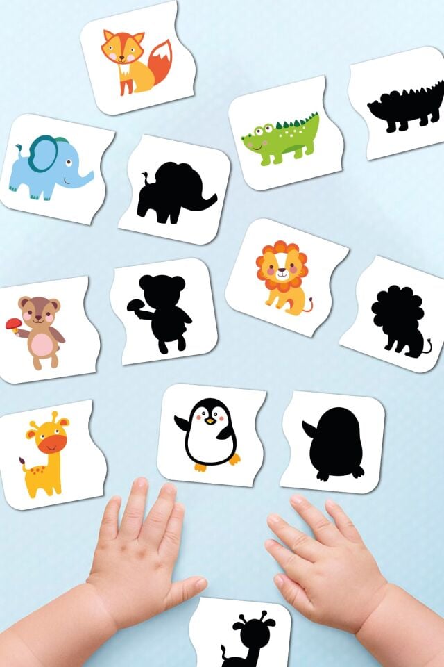 Gölgemi Bul Ahşap Iki Parçalı Eşleştirme Oyunu Okul Öncesi Puzzle Bebek Eğitici Oyuncak